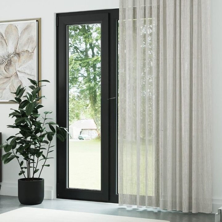 Cream Bark Textured Sheer Curtain