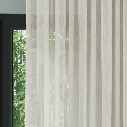 Cream Bamboo Textured Plain Sheer Curtain