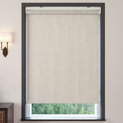 Cream Linen Textured Blackout Roller Blinds