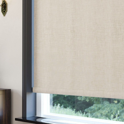 Cream Linen Textured Blackout Roller Blinds