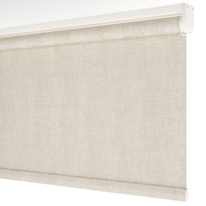 Cream Linen Textured Blackout Roller Blinds