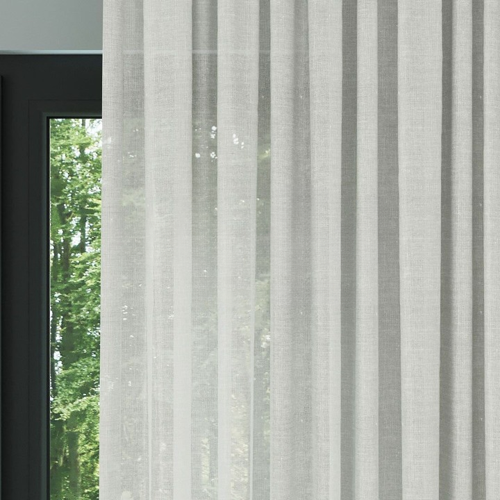 Cream Shimmering Silk Look Sheer Curtain