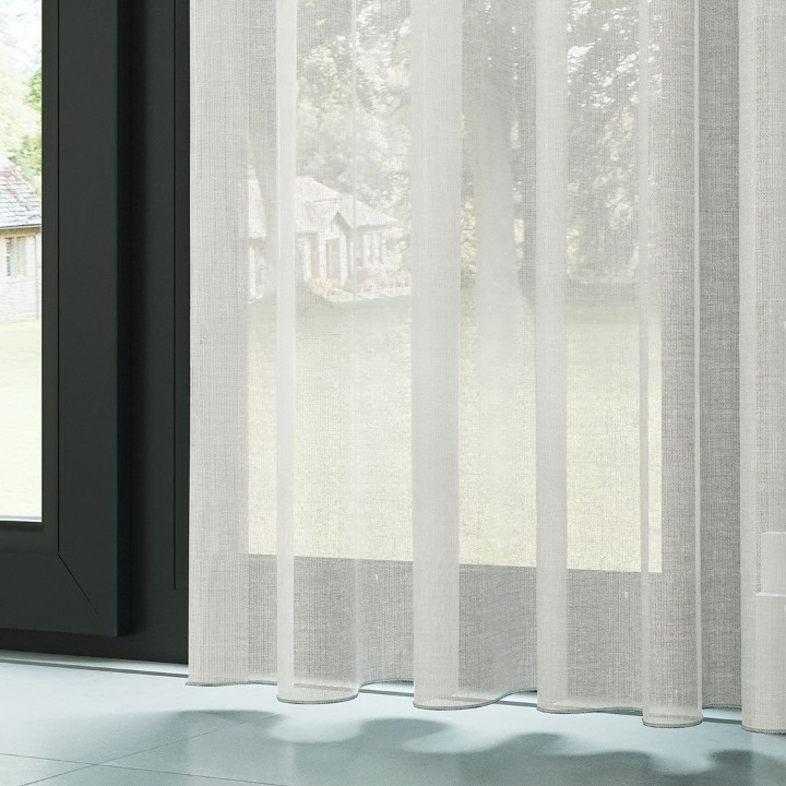 Cream Shimmering Silk Look Sheer Curtain