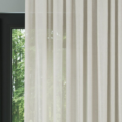 Cream Faux Silk Voile Sheer Curtain