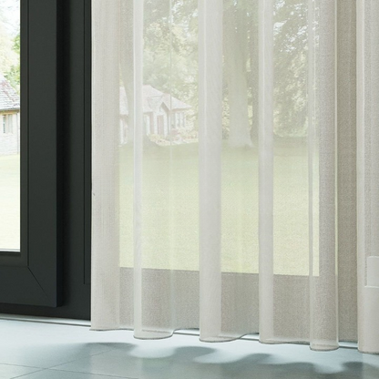 Cream Faux Silk Voile Sheer Curtain