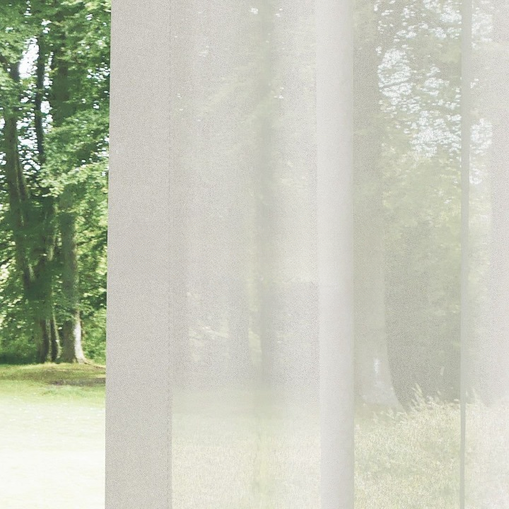 Cream High Density Silk Crepe Plain Sheer Curtain
