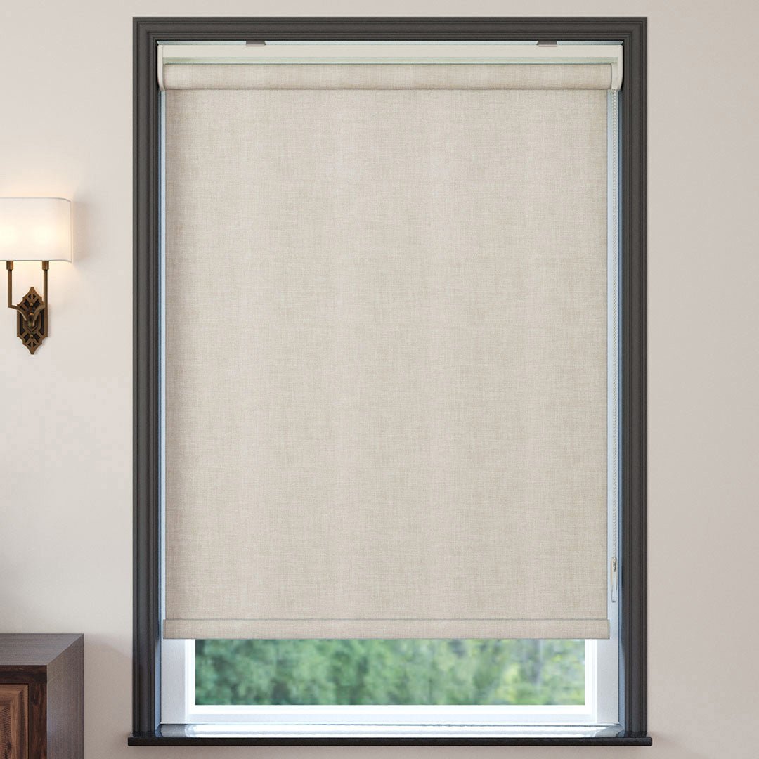 Cream Linen Textured Matte Roller Blinds