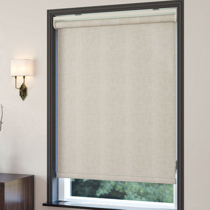 Cream Linen Textured Matte Roller Blinds