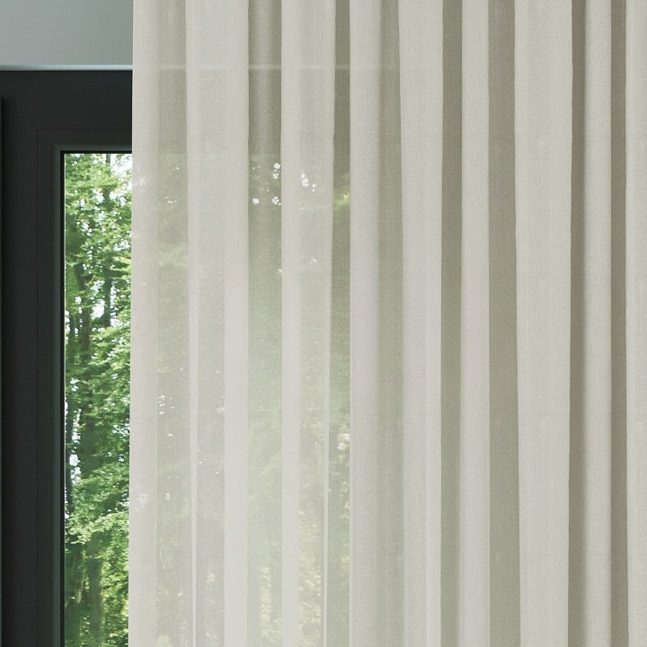 Modern Cream Soft Crepe Textured Sheer Curtain