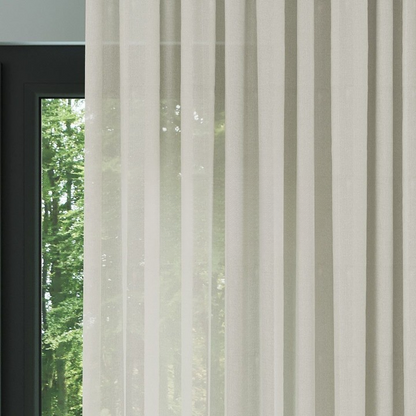 Modern Cream Soft Crepe Textured Sheer Curtain