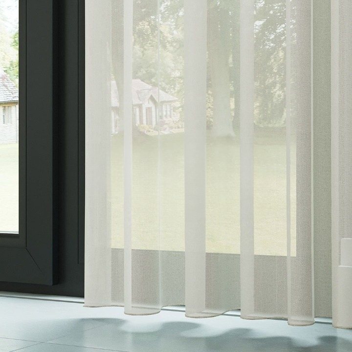 Modern Cream Soft Crepe Textured Sheer Curtain