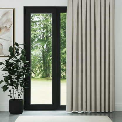 Cream Textured Linen Drapes