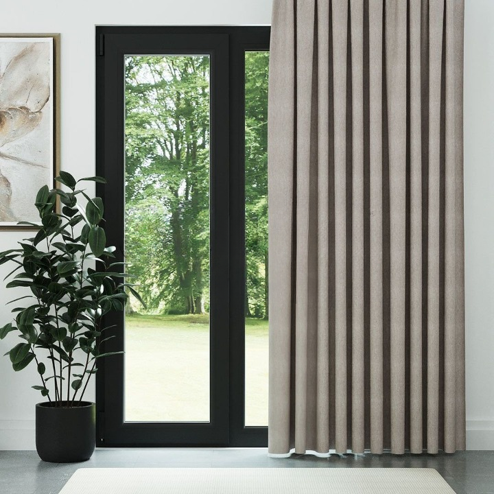 Cream Crosshatch Linen Drapes