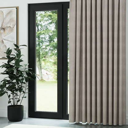 Cream Crosshatch Linen Drapes