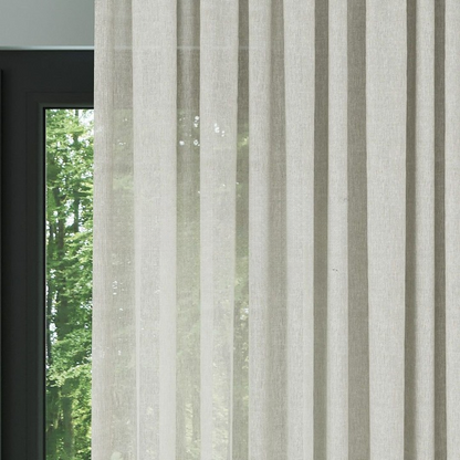 Cream Soft Natural Linen Look Sheer Curtain