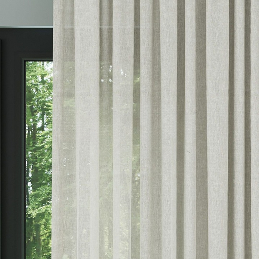 Cream Soft Natural Linen Look Sheer Curtain
