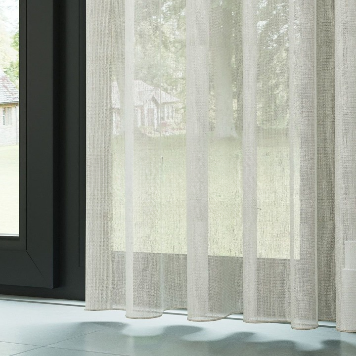 Cream Soft Natural Linen Look Sheer Curtain