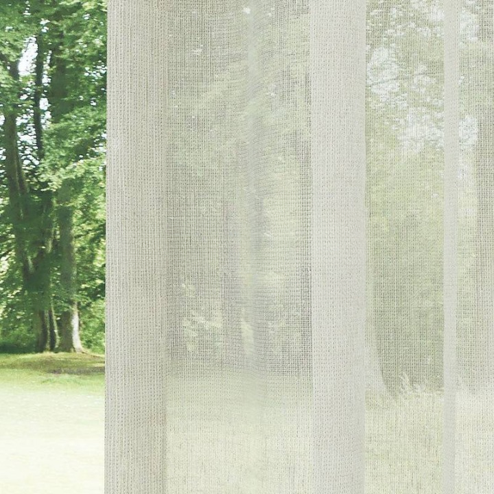 Cream Soft Natural Linen Look Sheer Curtain