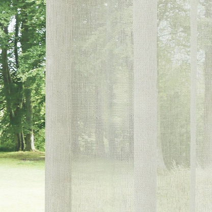 Cream Soft Natural Linen Look Sheer Curtain