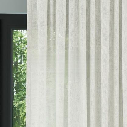 Cream Shimmering Plain Sheer Curtain