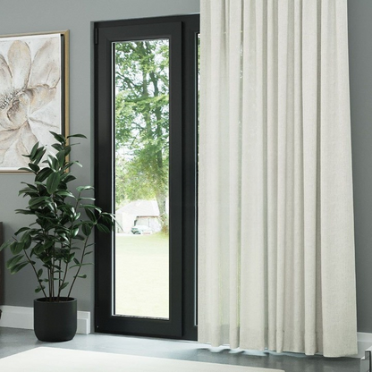 Cream Shimmering Plain Sheer Curtain