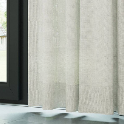 Cream Shimmering Plain Sheer Curtain