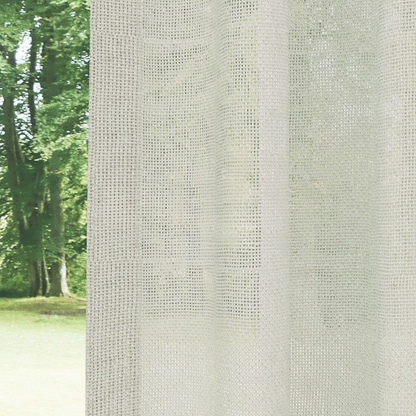 Cream Shimmering Plain Sheer Curtain