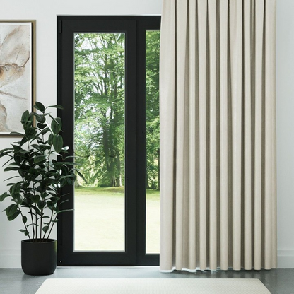 Cream Ribbed Velvet Drapes