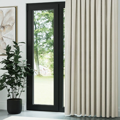 Cream Ribbed Velvet Drapes