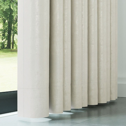 Cream Ribbed Velvet Drapes