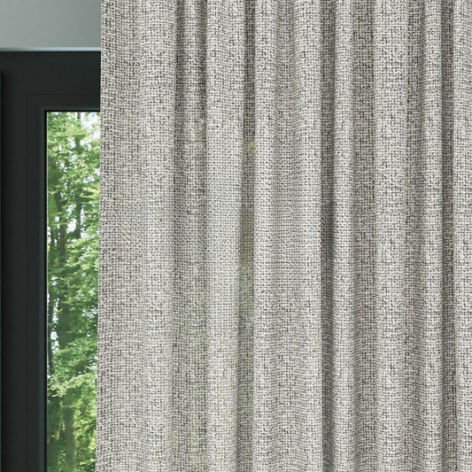 Cream Chenille Textured Open Weave Semi-Sheer Curtain
