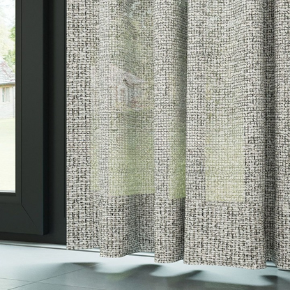 Cream Chenille Textured Open Weave Semi-Sheer Curtain