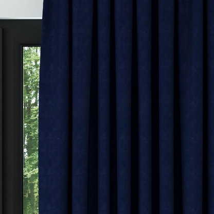 Navy Blue Textured Linen Drapes