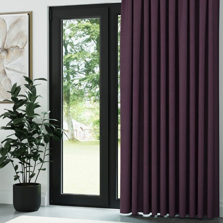 Purple Textured Linen Drapes