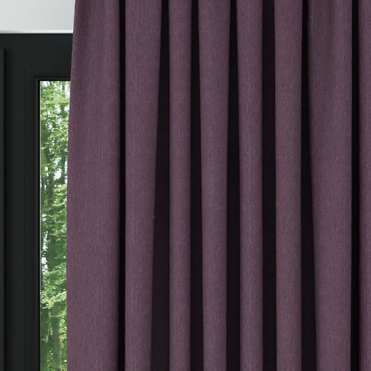 Purple Crosshatch Linen Drapes