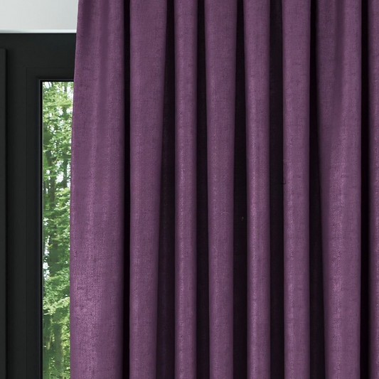 Purple Ribbed Velvet Drapes