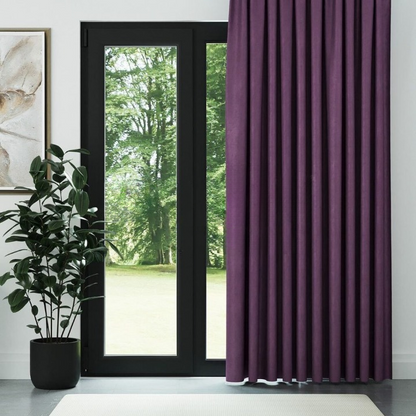 Purple Ribbed Velvet Drapes