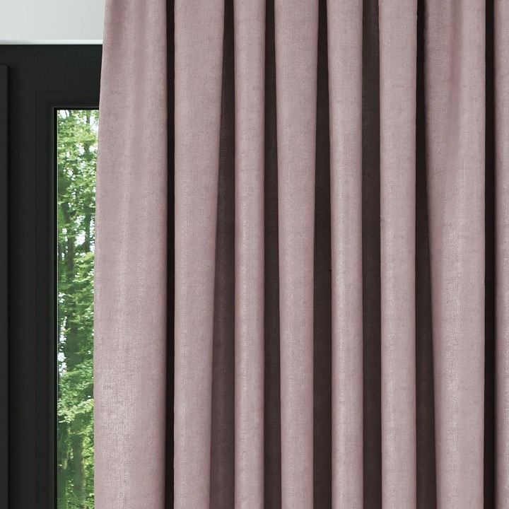Pink Ribbed Velvet Drapes