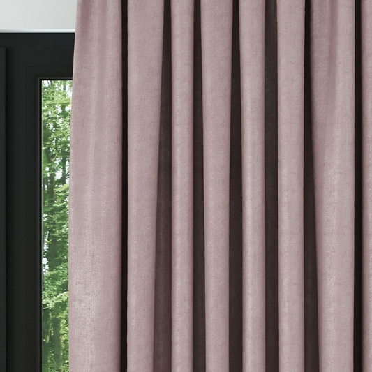 Pink Ribbed Velvet Drapes