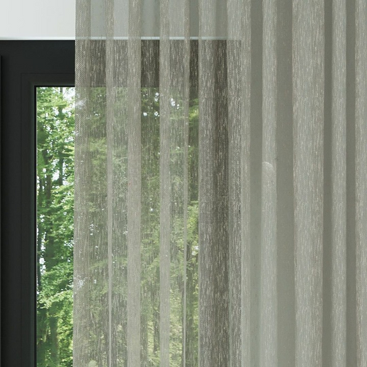 Warm Grey Shantung Textured Sheer Curtain