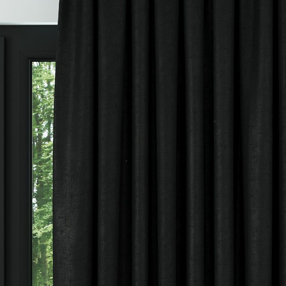 Black Ribbed Velvet Drapes