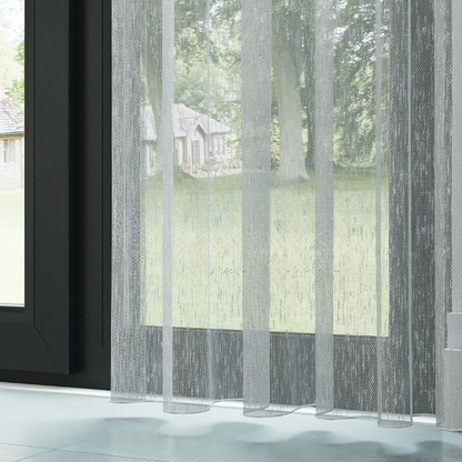 Cool Grey Shantung Textured Sheer Curtain