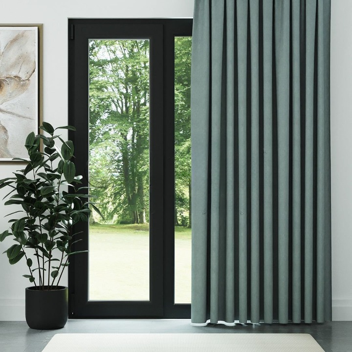 Seafoam Green Textured Linen Drapes