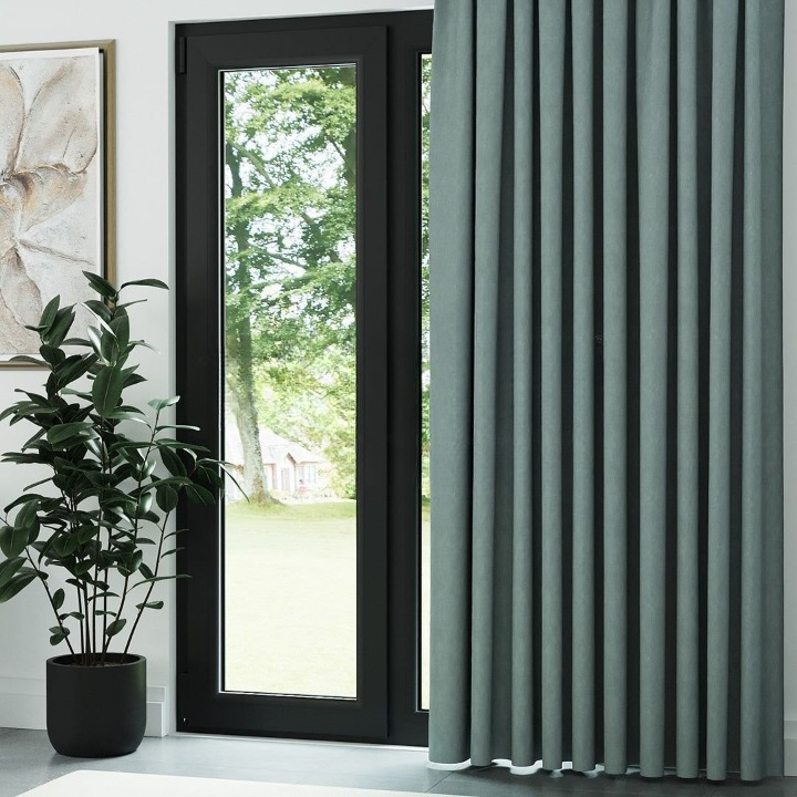 Seafoam Green Textured Linen Drapes