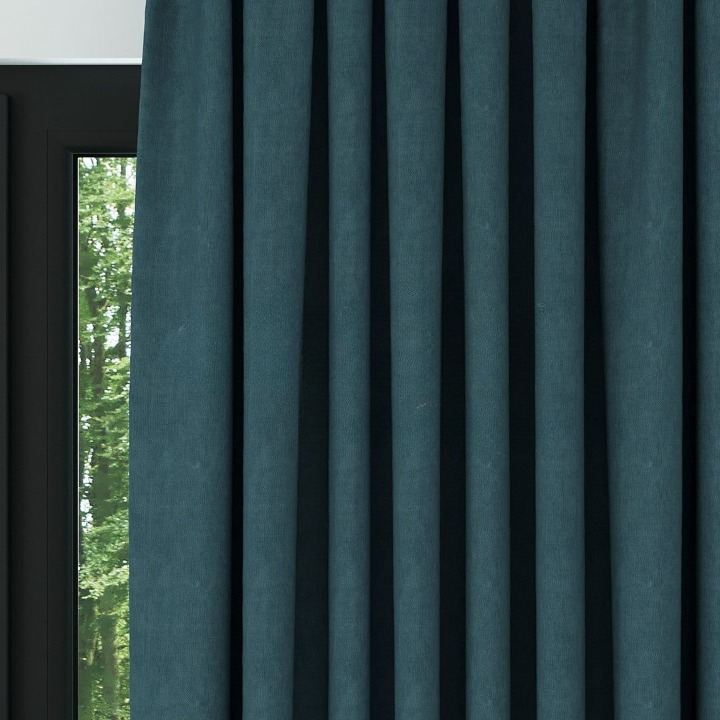 Turquoise Textured Linen Drapes