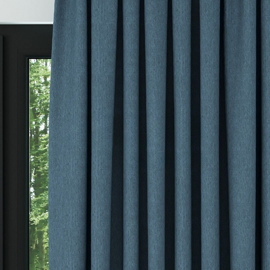 Turquoise Crosshatch Linen Drapes