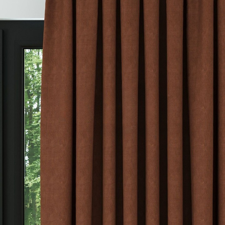 Orange Textured Linen Drapes