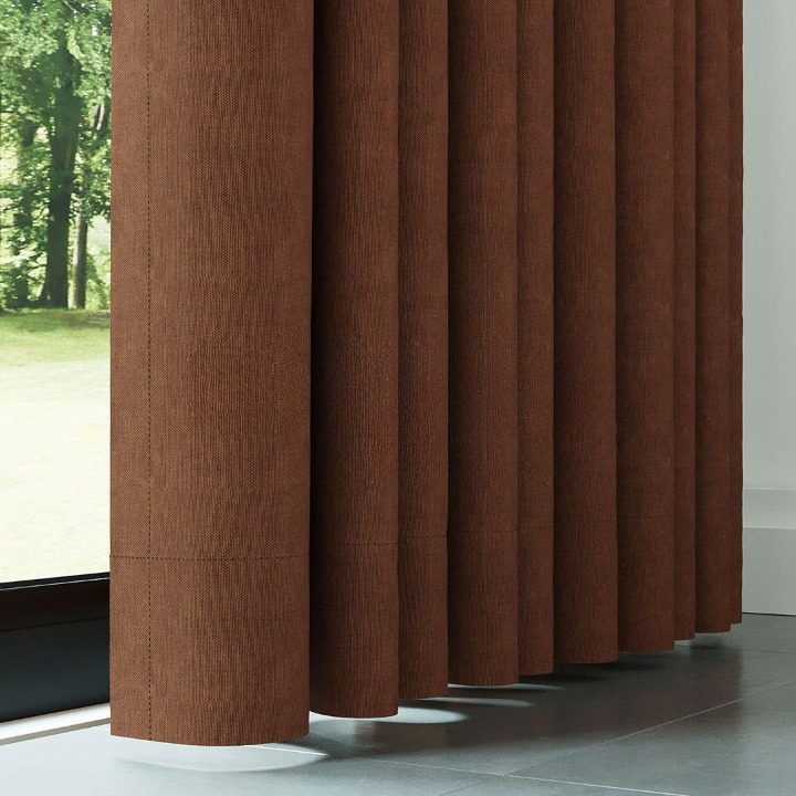 Orange Textured Linen Drapes
