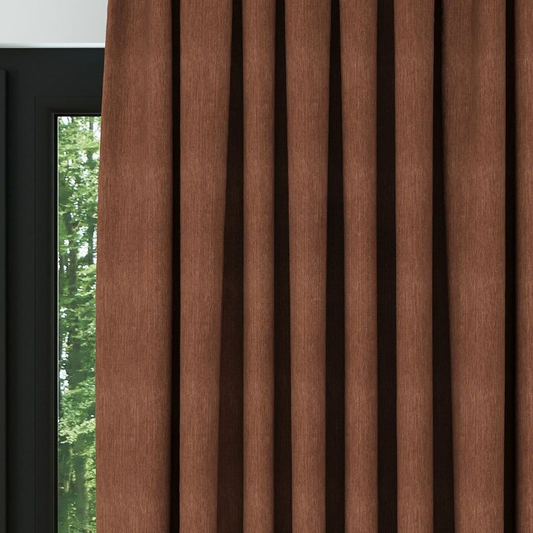 Orange Crosshatch Linen Drapes