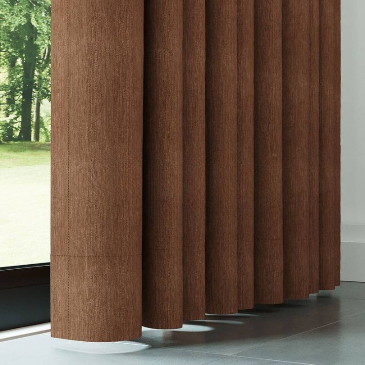 Orange Crosshatch Linen Drapes